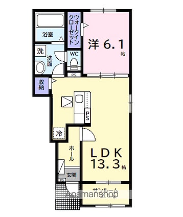 プレリュード[1LDK/50.01m2]の間取図