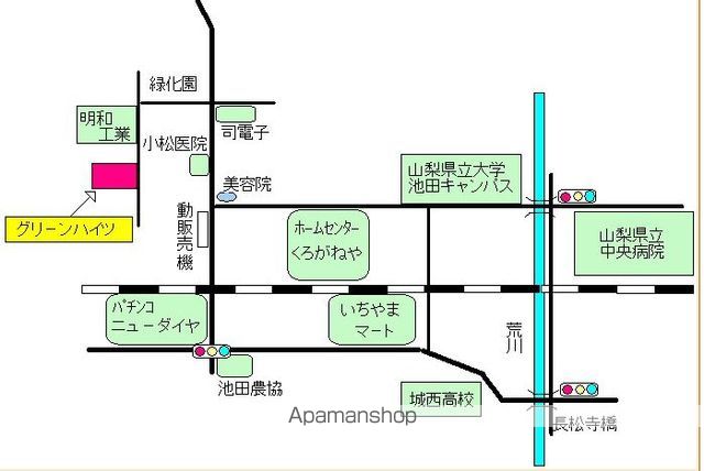 グリーンハイツ 101 ｜ 山梨県甲府市池田２丁目8-25（賃貸アパート1R・1階・21.65㎡） その3