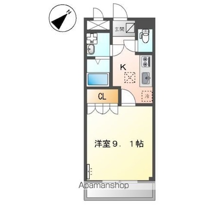 アルカディア明日香[1K/30.96m2]の間取図