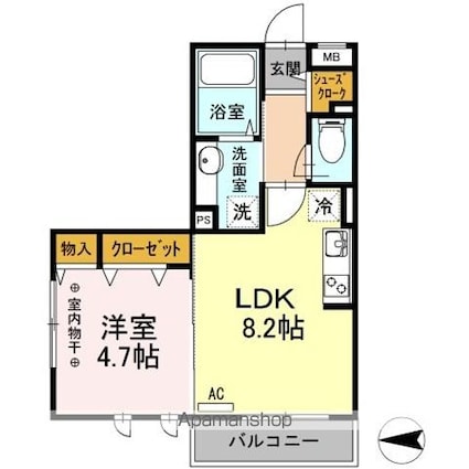 アルファ　エル[1LDK/33.69m2]の間取図
