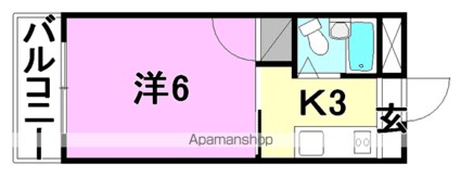 レ・セーナ中一万[1K/18.09m2]の間取図
