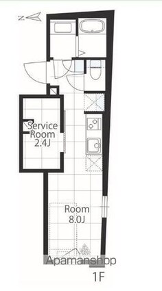 東京都中野区大和町１丁目[1K/22.92m2]の間取図