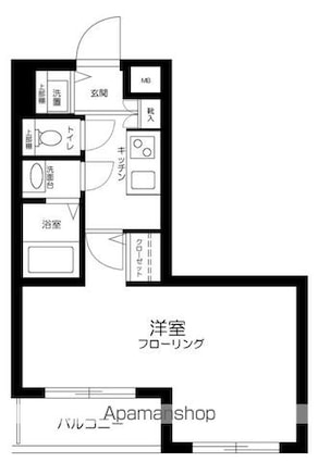 東京都世田谷区豪徳寺１丁目[1K/25.99m2]の間取図