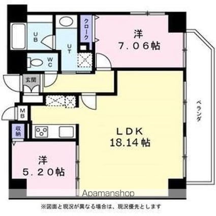 ＫＤＸ泉レジデンス[2LDK/66.46m2]の間取図