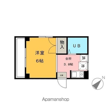 ノイエハイム高津[1K/19.95m2]の間取図