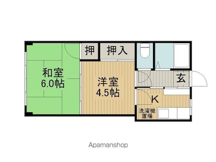 山田アパート（東赤砂）[2K/30m2]の間取図