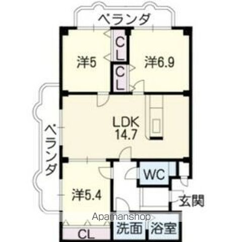 ロイヤル芝原南館の間取り写真