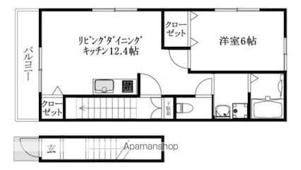 ポラリス星岡[1LDK/49m2]の間取図