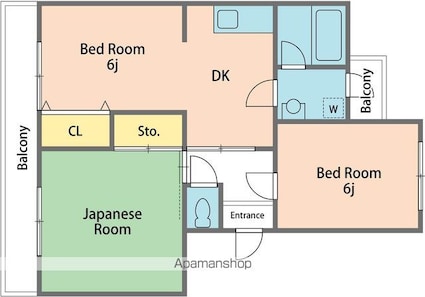 徳島県徳島市八万町上福万[2LDK/63.64m2]の間取図