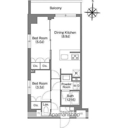 ＢＰＲレジデンス大島[2DK/41.05m2]の間取図