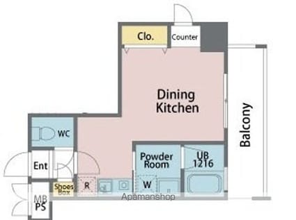 サンドキャッスル佐古一番町[1K/28.05m2]の間取図