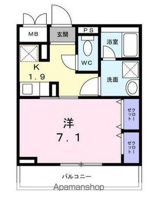シャノワール[1K/27.63m2]の間取図