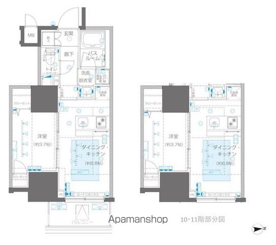 新宿区左門町のマンションの間取り