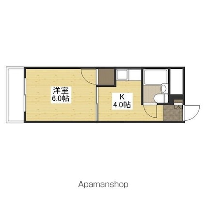 中広ハイム[1K/20.25m2]の間取図