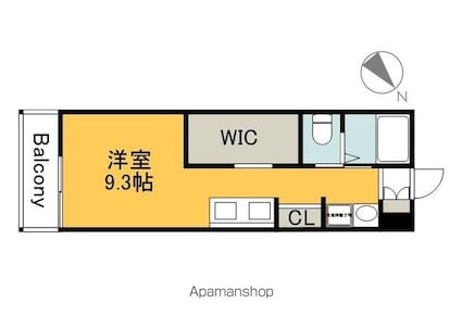 広島県廿日市市梅原１丁目[1R/23.1m2]の間取図