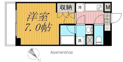 パークハビオ東向島[1K/23.25m2]の間取図