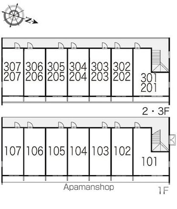 レオパレスＡＳＡＧＡⅡ[1K/24.84m2]の配置図