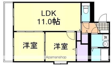 グランツ川辺[2LDK/54.65m2]の間取図
