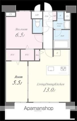 ＣＯＮＳＴＥＬＬＡＴＩＯＮ[1SLDK/57.32m2]の間取図