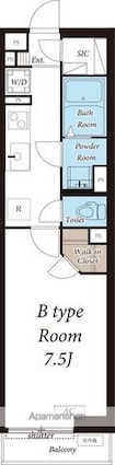 東京都国立市青柳２丁目[1K/27.32m2]の間取図