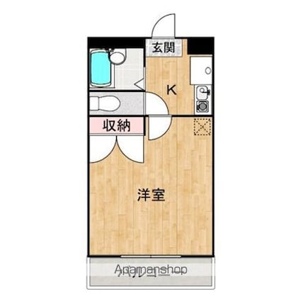 サンルーチェＨＡＲＡ[1K/23.18m2]の間取図