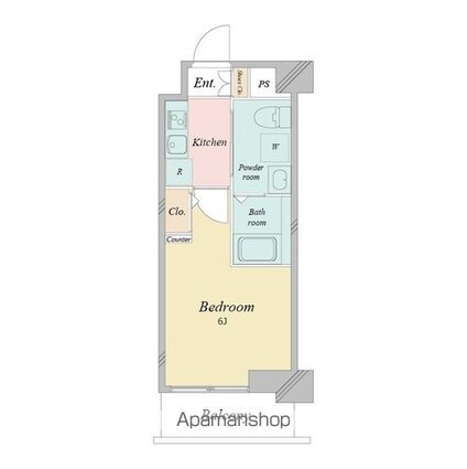 東京都葛飾区高砂６丁目[1K/20.44m2]の間取図