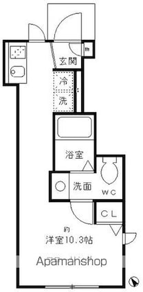 アドウビ学芸大学[1R/22.62m2]の間取図