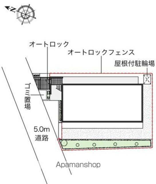 レオネクストガーデン羽根木[1K/23.53m2]の配置図