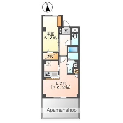 グランメゾン光が丘[1LDK/44.69m2]の間取図
