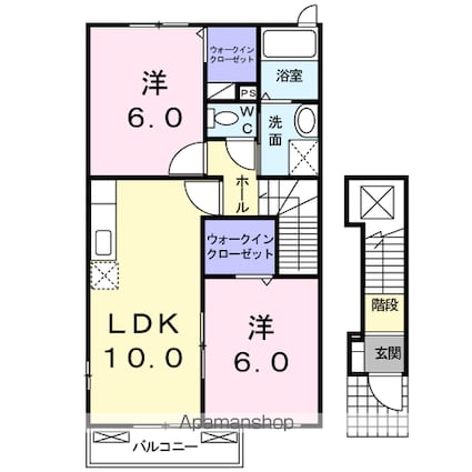 和（ＮＡＧＯＭＩ）Ｂ[2LDK/54.85m2]の間取図