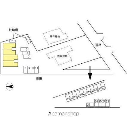 サンライズ　ハイツ　ＭＫ[2LDK/57.62m2]の配置図