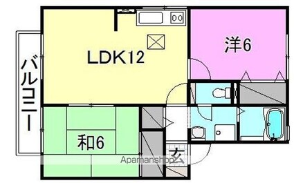 セルーナ椿　Ａ棟[2LDK/53.72m2]の間取図