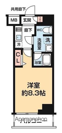 ＡＲＣＯＢＡＬＥＮＯ　ＫＡＮＡＭＡＣＨＩⅡ[1K/25.6m2]の間取図