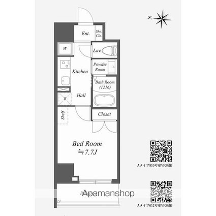 Ａｌｐｈａ　Ｐｒｉｍｅ東陽町[1K/26.34m2]の間取図