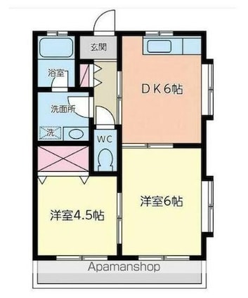 メープルガーデンハイツⅡ[2DK/40.11m2]の間取図