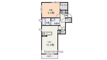 Ｐｒｏｕｄ２２[1LDK/47.5m2]の間取図