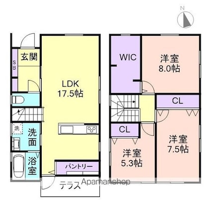 和歌山県和歌山市加納[3LDK/97.7m2]の間取図