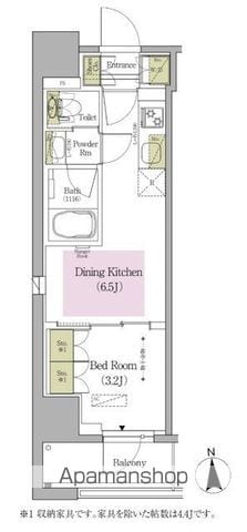 【新宿区早稲田鶴巻町のマンションの間取り】