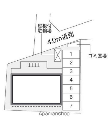 レオパレスマリーンコーポ船越南[1K/22.35m2]の配置図