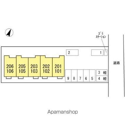 マシェリ　ハウス[1LDK/31.34m2]の配置図
