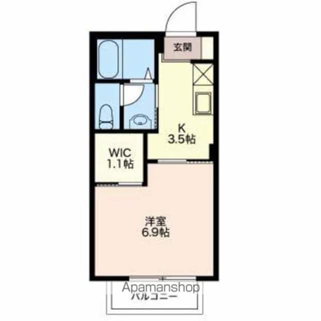 サニーコート井川城Ａ[1K/24.71m2]の間取図