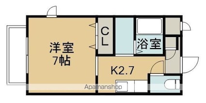 ノースエイト柏木[1K/24.84m2]の間取図