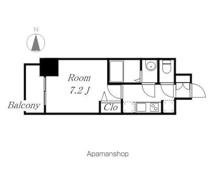 メイクス城西レジデンス[1K/24.48m2]の間取図