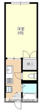 カーサ富士見Ａ[1K/22.35m2]の間取図