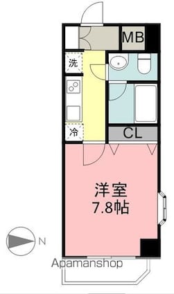 Ｉｎ－Ｔｏｗｎｅｒ木町[1K/24.7m2]の間取図