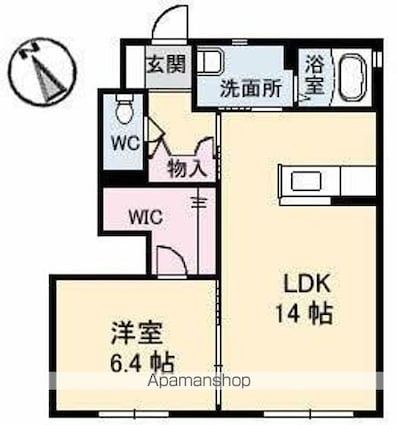 香川県高松市伏石町[1LDK/50.11m2]の間取図