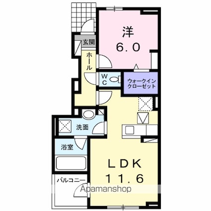 グレイス　ＭーＡ[1LDK/44.82m2]の間取図