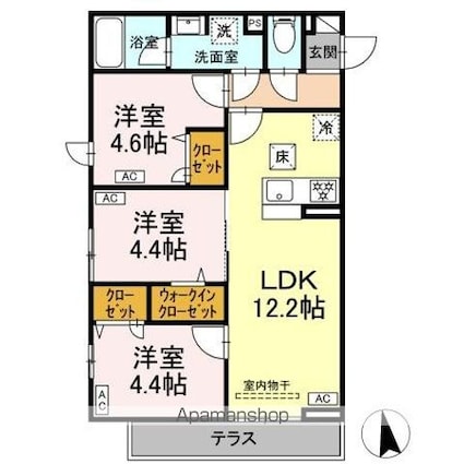 セレスティア岡本[3LDK/57.23m2]の間取図