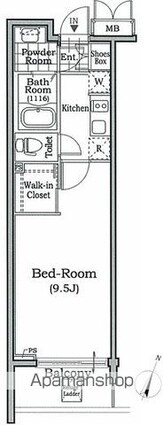 レジディア文京本駒込[1K/29.16m2]の間取図