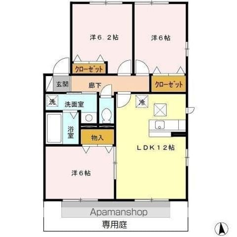 リビングタウン桃の里Eの間取り写真